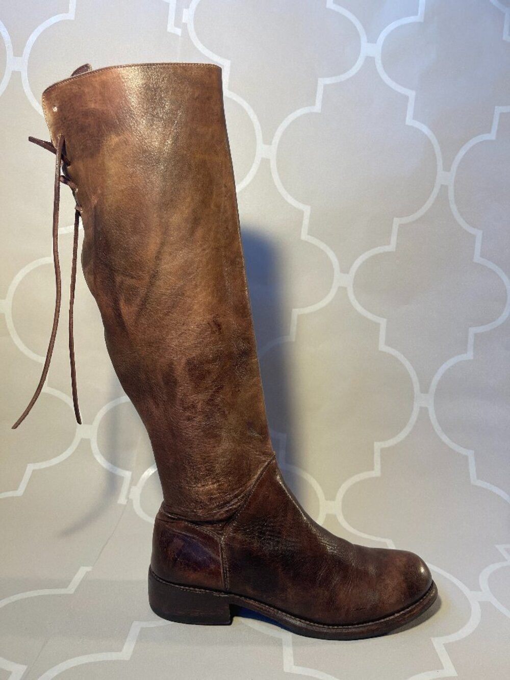 Bed|Stu Manchester II Tall Boots Brown Hand-Finished Leather Women's Size 8